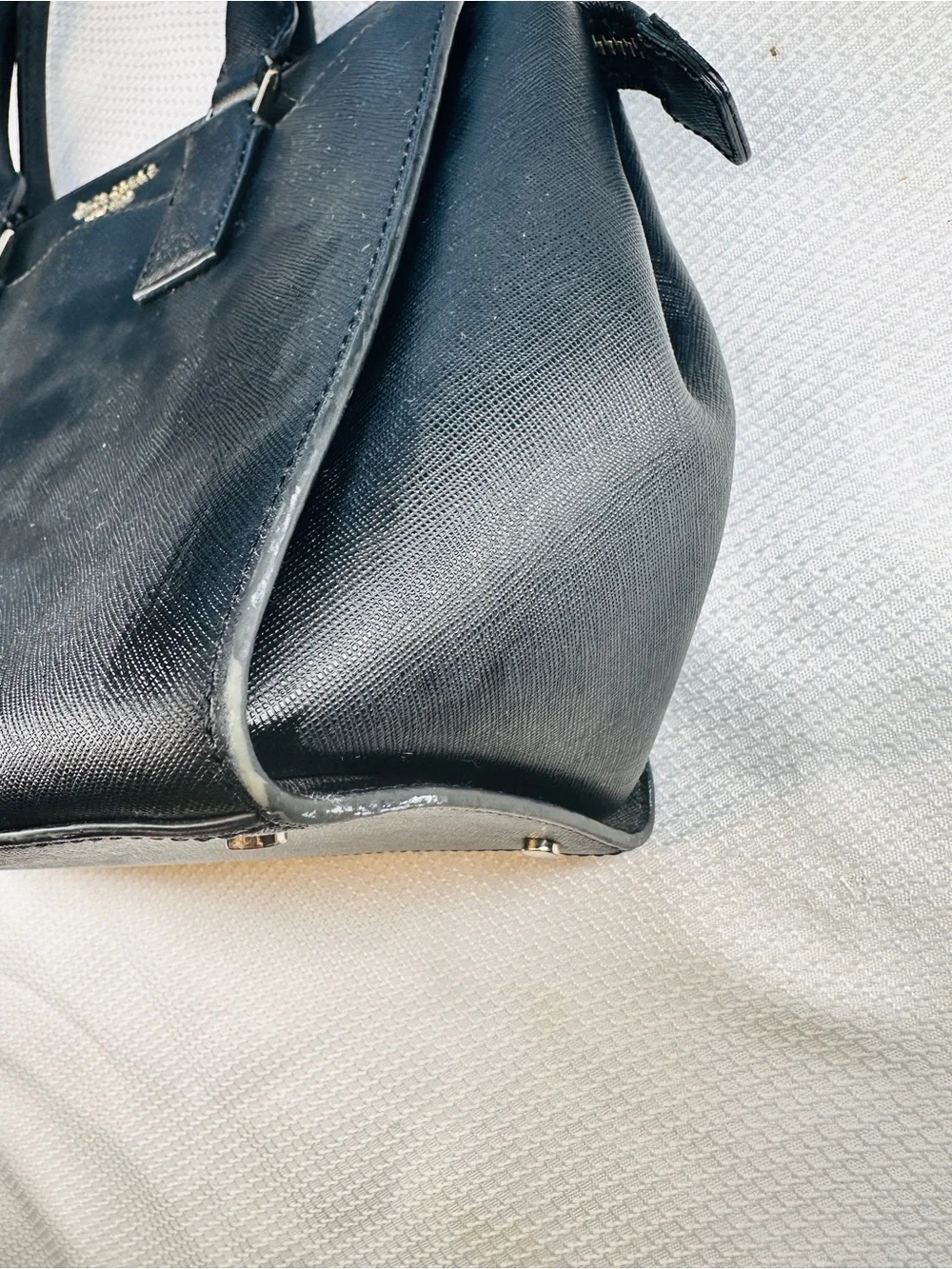 kate spade Black Leather Satchel with Detachable Strap